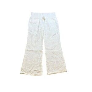 Theory Women's Wide Leg Pants Size Medium- 100% Linen- Elastic Waist- 30.5" Ins